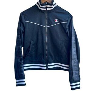 CHAMPION Tricot Track Jacket Women’s Small Black Full-Zip
